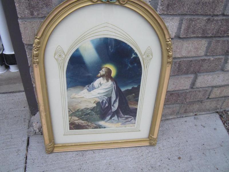 lot 230 image: Jesus Picture - arch top possible r...