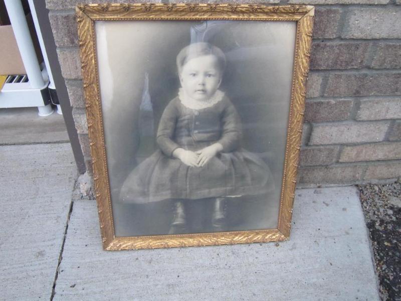 lot 233 image: Old Picture- Ornate Frame 16 x 19...