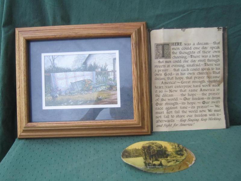 lot 237 image: Oak Frame, wood piece, and misc  &n...