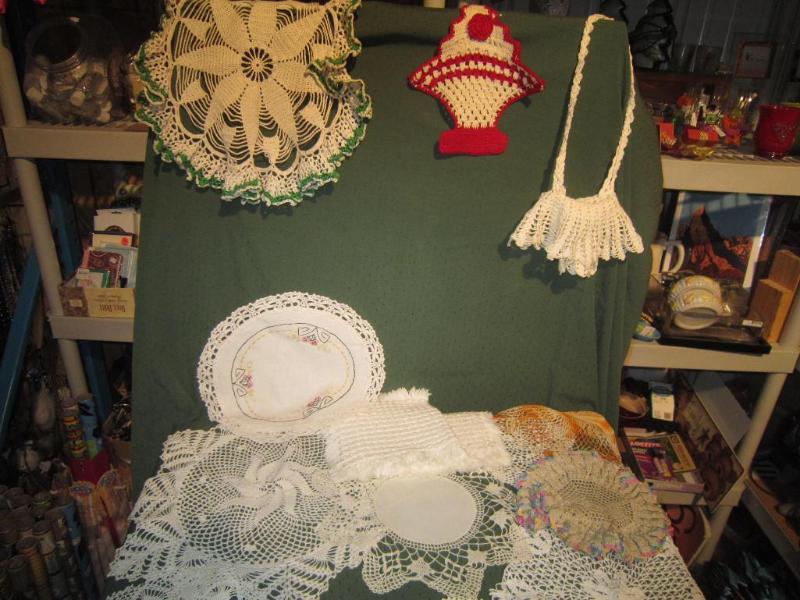 lot 241 image: 17 crochet doilies, misc...