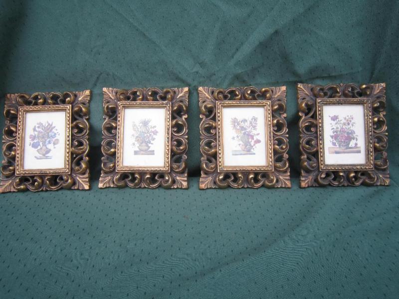 lot 42 image: set of 4 floral pictures approx 6 x...