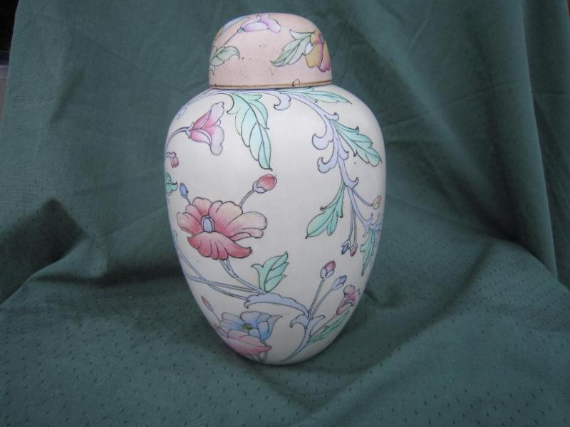 lot 56 image: Large Mantle Jar with lid ...