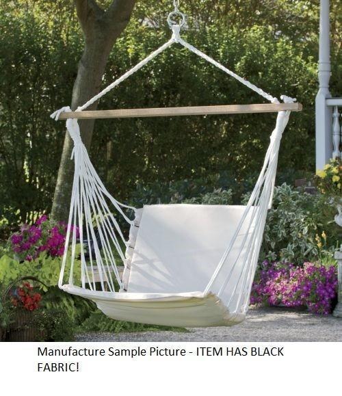 lot 113 image: Black and Wood Hammock Chair - ITEM...