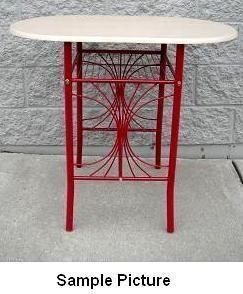 lot 165 image: Red Bistro Table - A sleek design w...