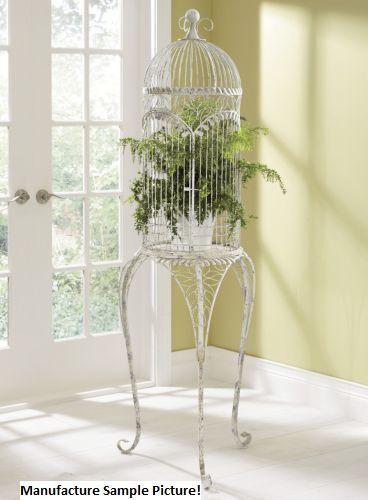 lot 17 image: Ivory Wired Birdcage - Metal aged,...