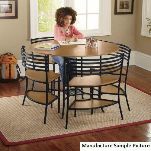 lot 196 image: Round Table Bench Set - Maple Finis...