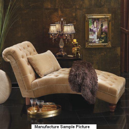 lot 200 image: Golden Velvet Chaise with Pillow -&...