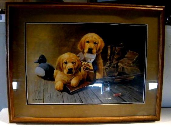 lot 213 image: Matted Framed Picture - Hunting Pic...