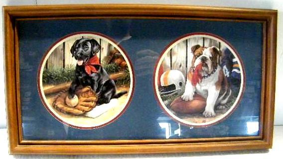 lot 215 image: Framed Matted Double Picture - 21.7...