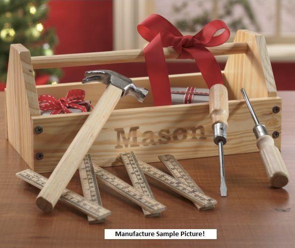 lot 22 image: Personalized Kids Wooden Toolbox - ...