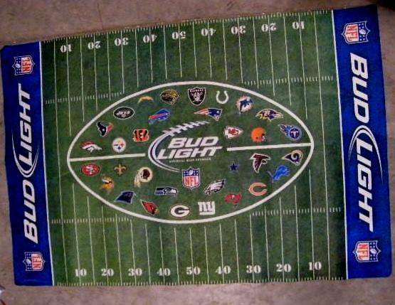 lot 221 image: Large Bud Light Rug - NFL Officiall...