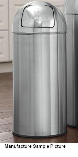lot 44 image: 13 Gallon Stainless Steel Trash Can...