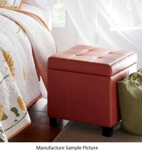 lot 60 image: Orange Storage Ottoman -&nbspChic ...