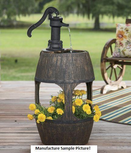 lot 71 image: Barrel Fountain and Planter - Missi...