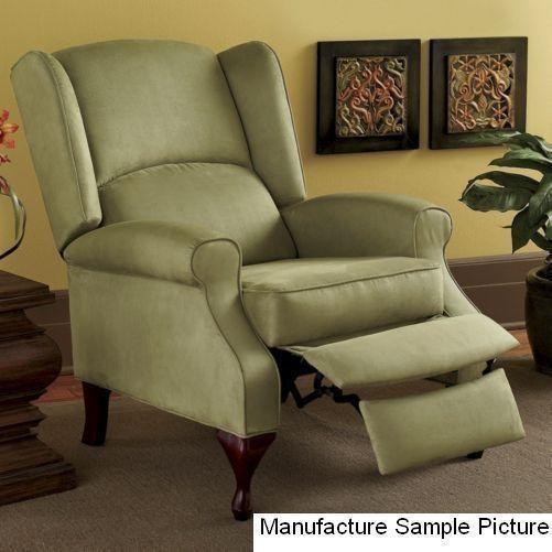 lot 74 image: Sage Green Microfiber Pushback Recl...