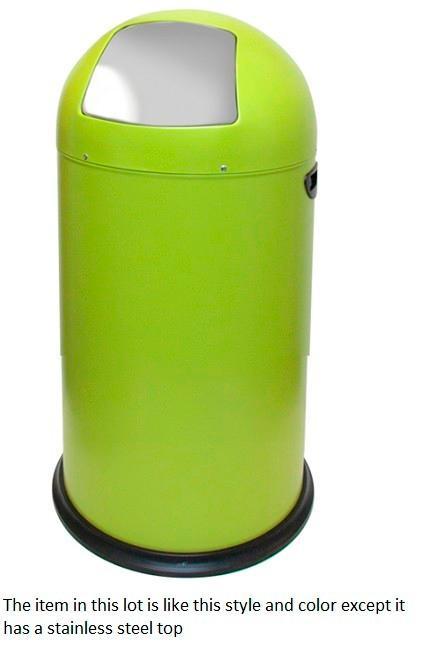 lot 90 image: Lime Green and Stainless Large Meta...