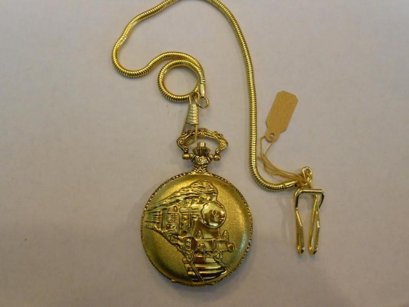 Gold plated Quartz Pocket Watch com...
