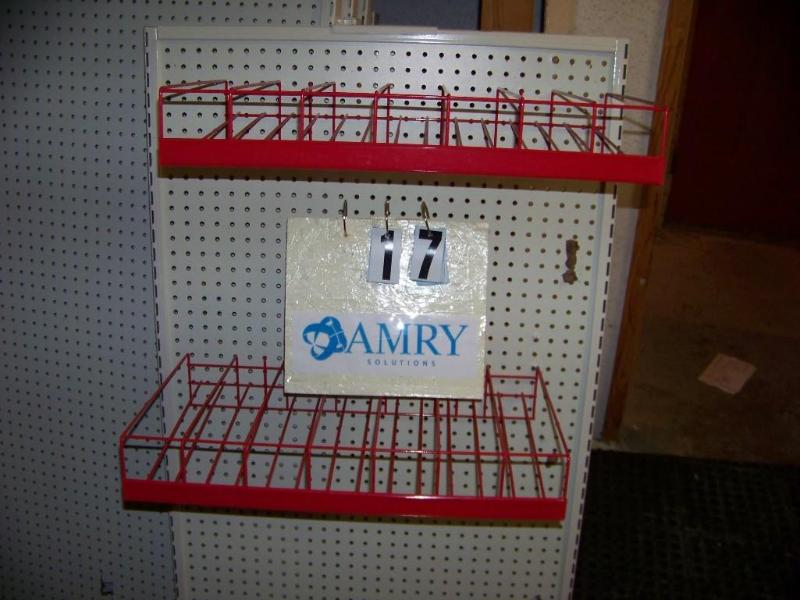 lot 34 image: Peg board diplay shelves