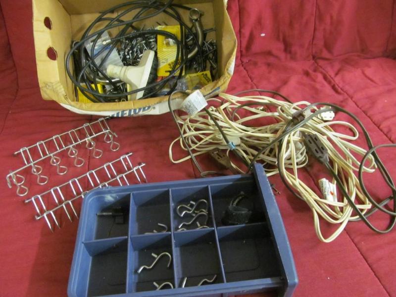 lot 161 image: Extension Cords, Peg Board Holders,...