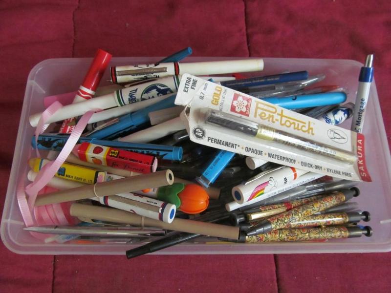 lot 178 image: Tote Full of Pens, Markers, Colored...