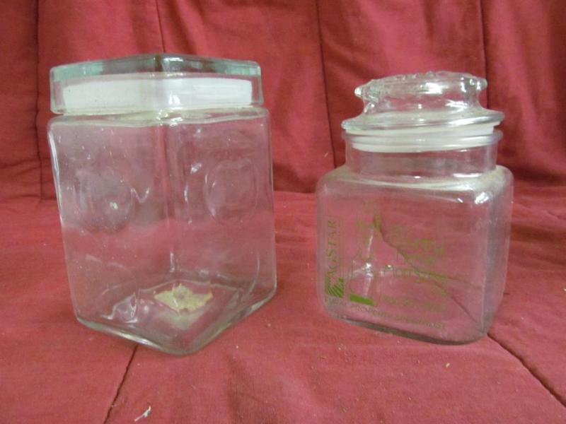 lot 218 image: 2 Glass Covered Containers...