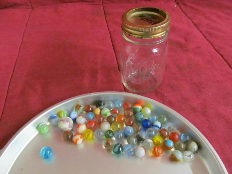 lot 238 image: Vintage Marbles in Kerr Jar...