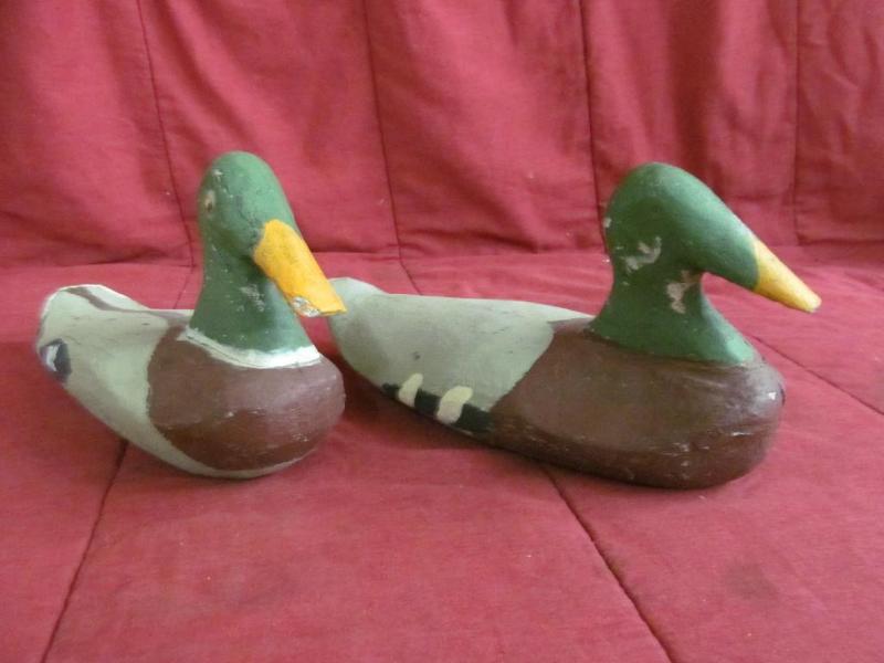 lot 253 image: 2 Homemade Wooden Duck Decoys...