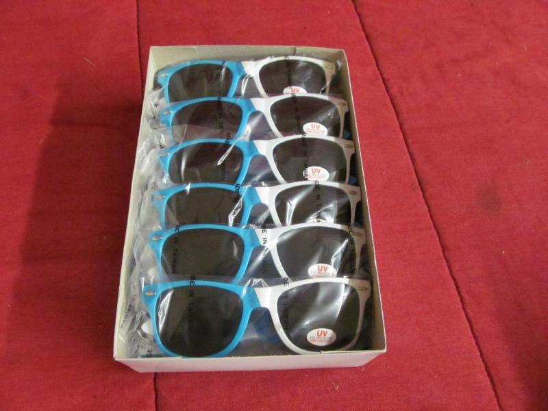 lot 261 image: 12 Piece BlueWhite Sunglasses...