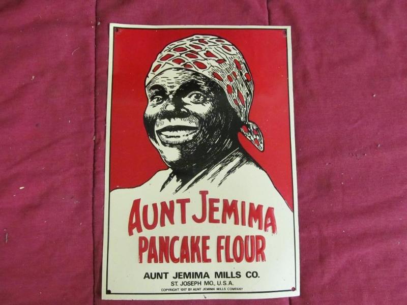 lot 35 image: Aunt Jemima Metal Sign 9" x 13...