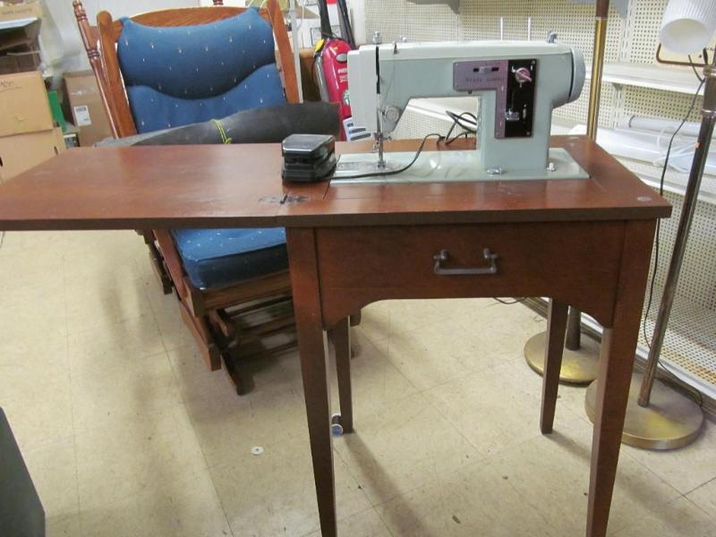 lot 46 image: Sears Sewing Machine in cabinet...