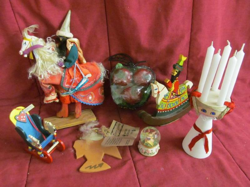 lot 65 image: Wood Rocking Horse, Fairy Snowglobe...