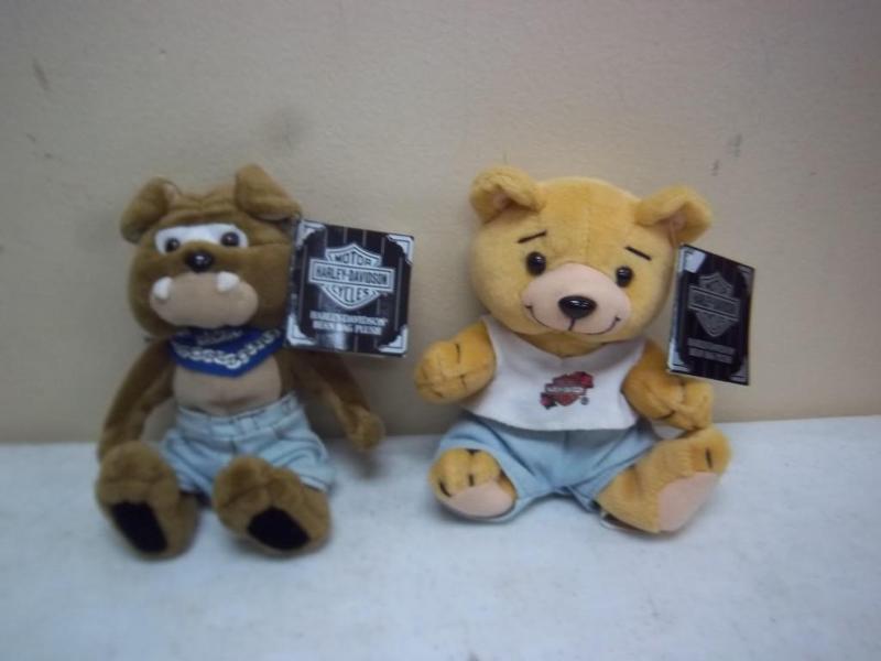 Pair Of Harley Davidson Bears Beani...
