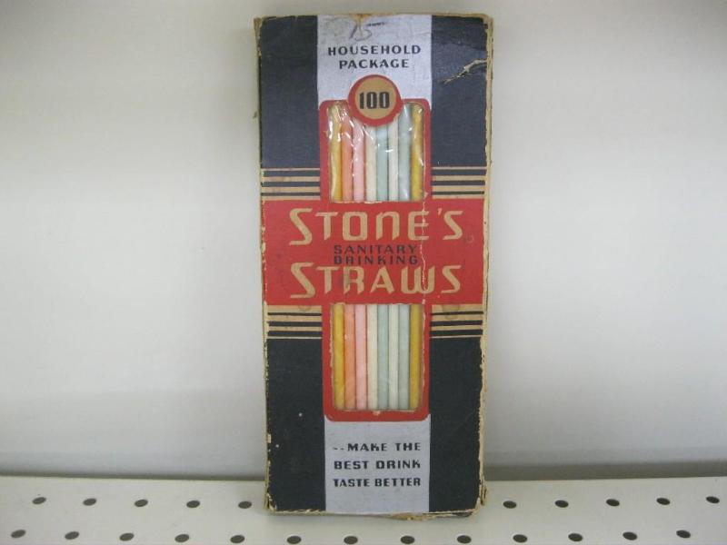 Vintage Box Of Paper Straws Some We...