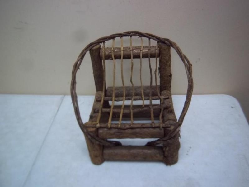 Small Hand Crafted Wood Doll Chair...