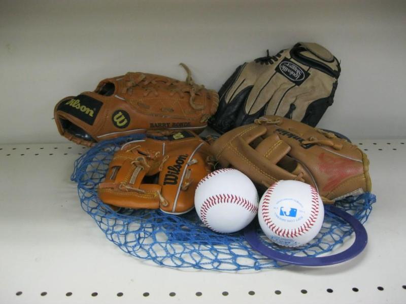 Lot Of Kids Baseball Gloves And Bal...