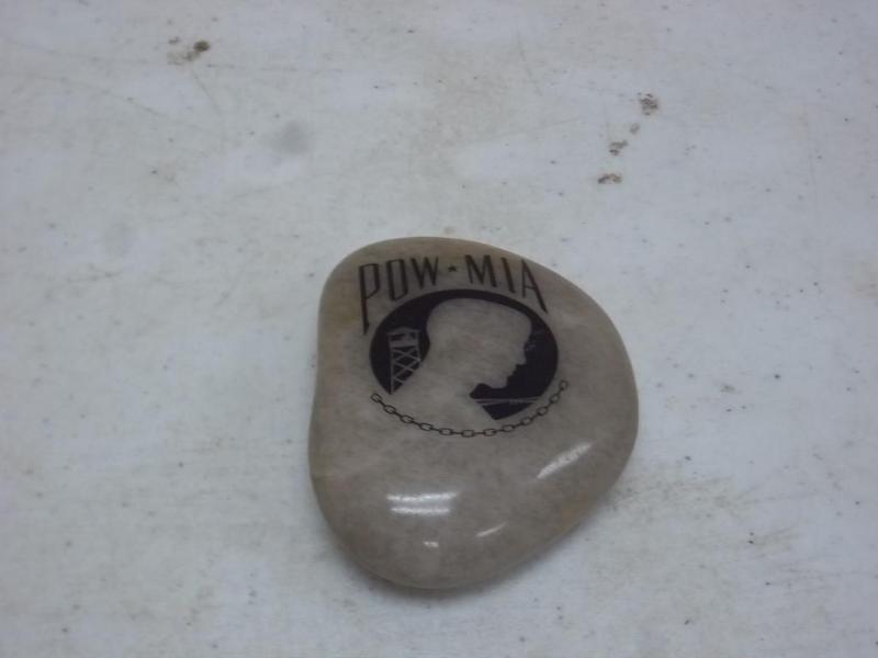 Polished Stone With Engraved POW-MI...