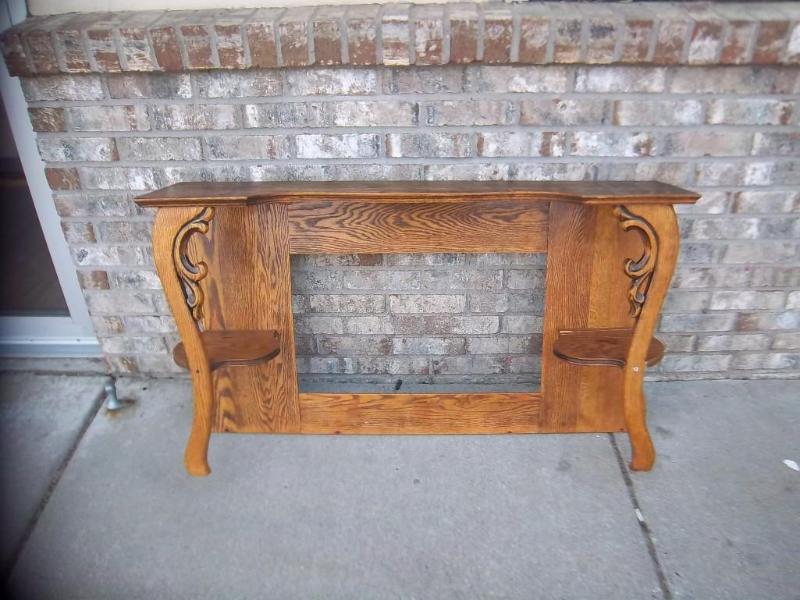 Large Wood Vintage Built In Shelf T...