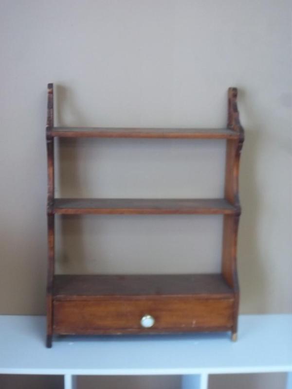 Small Solid Wood Shelf With Drawer...
