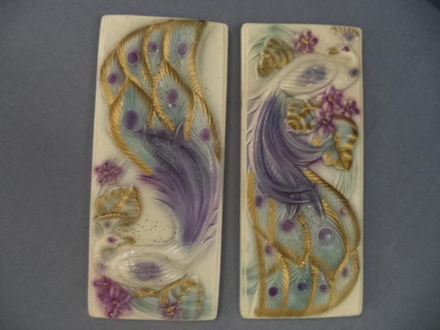 lot 108 image: Plaster Peacock Plaques