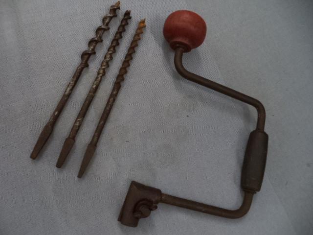 lot 155 image: Red Handle Drill Brace