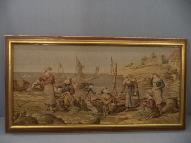 lot 168 image: Fishing Village Tapestry