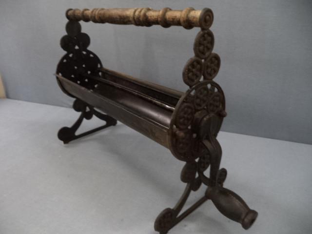 lot 6 image: Ornate Iron Log Roller