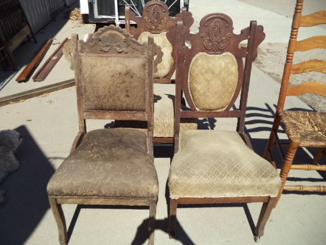 lot 8 image: Ornate Dine Chairs 1800s