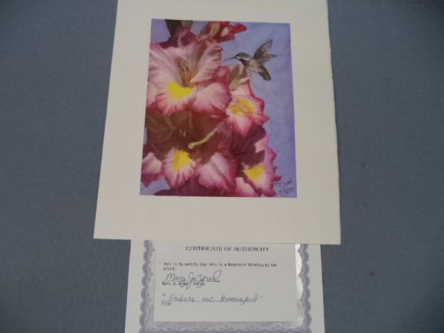 lot 81 image: Gladiola and Hummingbird