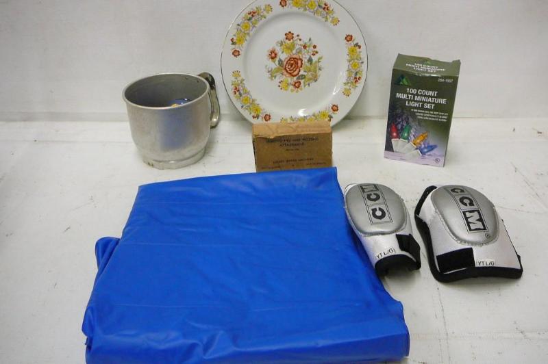 Plate, Flower sifter, knee pads,air...