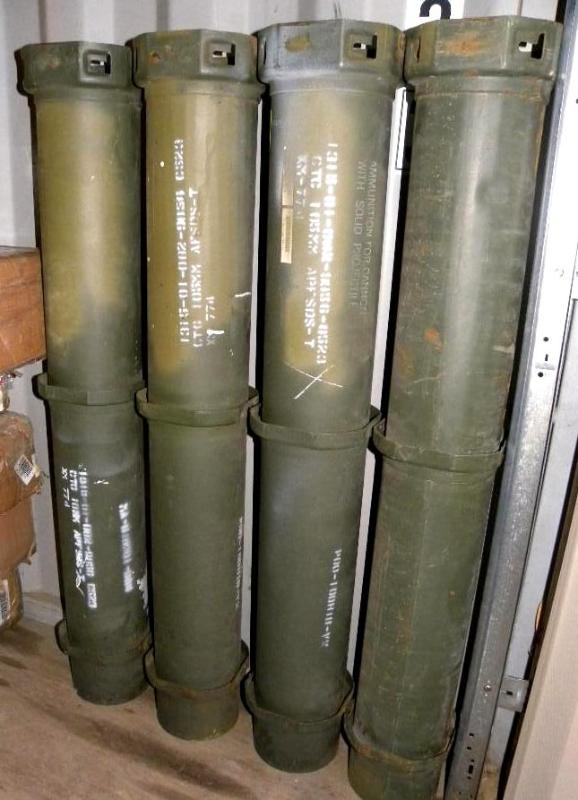 Lot of 4 U.S. Military 120mm Cylind...