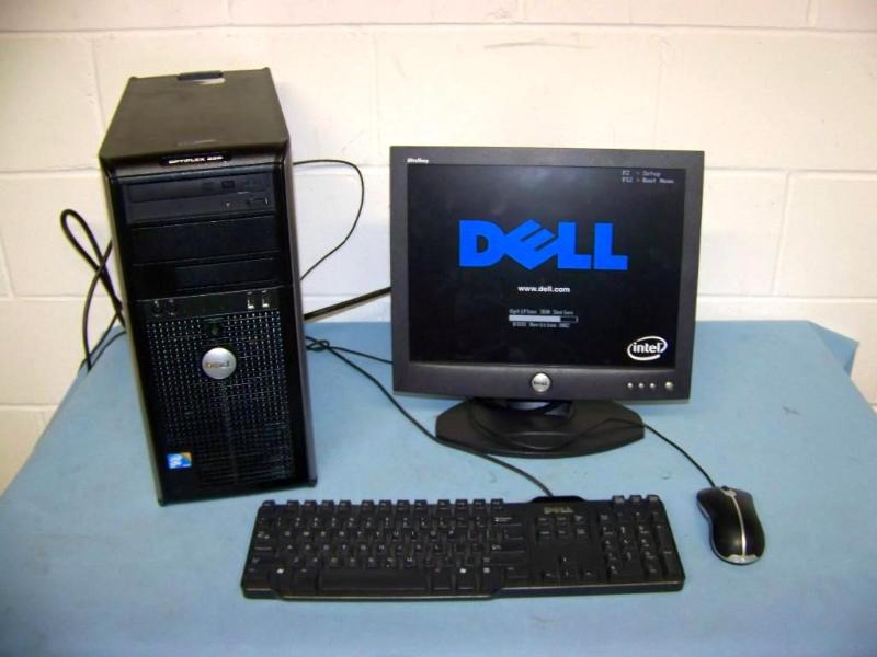 lot 68 image: Dell, Computer Tower, Flat Screen Monitor, Keyboard and Mouse