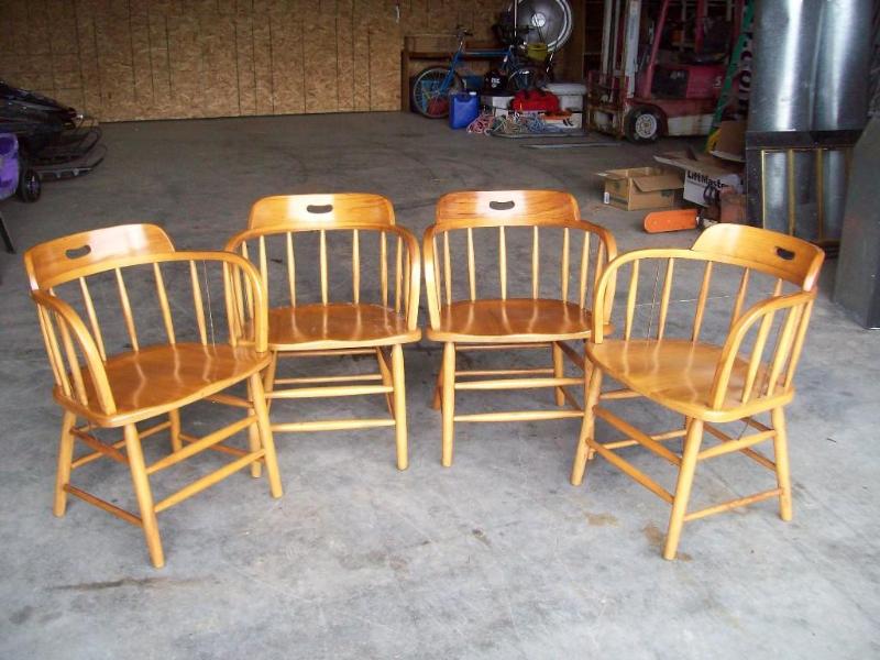 Wood dining room chairs - (4)...