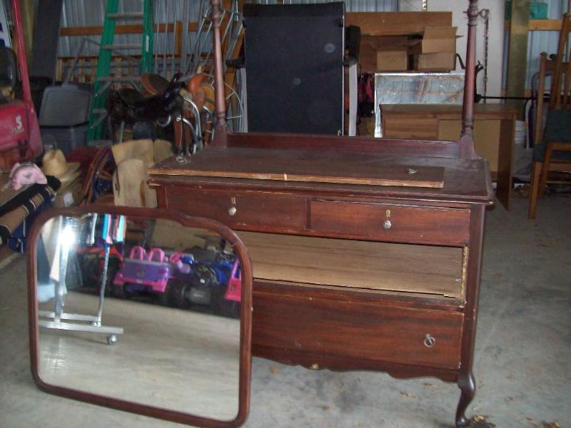 Traditional dresser with mirror -gr...