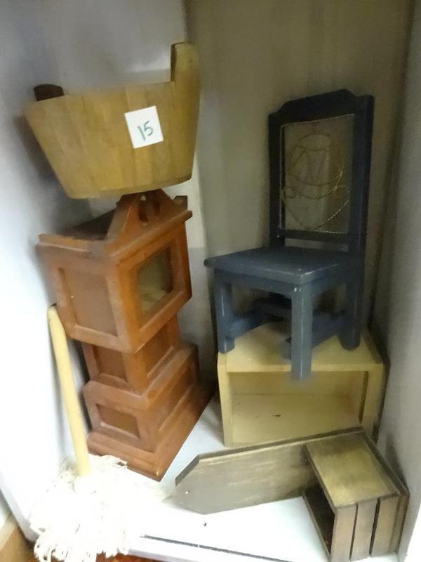 Wood Items Mop &amp Bucket, Phone...